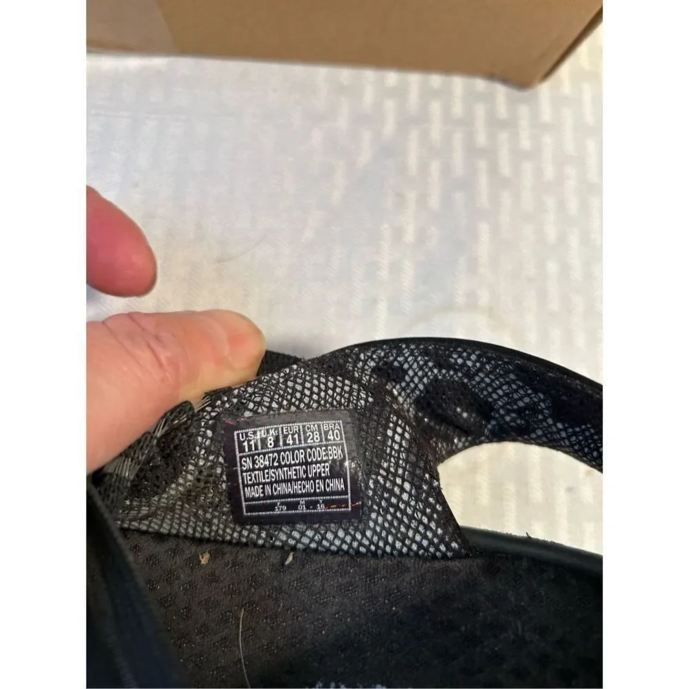 Skechers‎ black wedges scrappy size 11 sn#38472